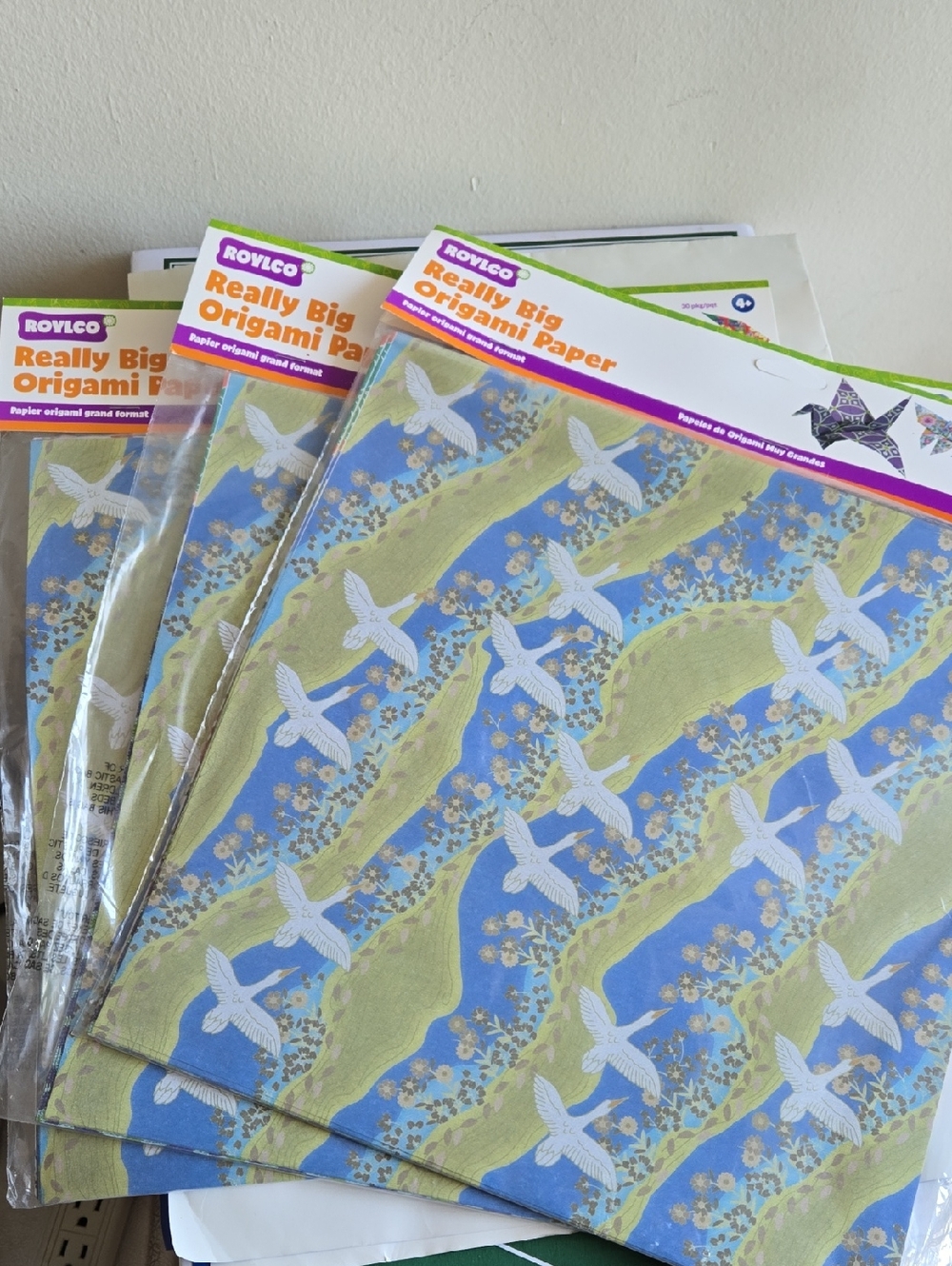 Really Big Origami Paper - Blue & Green Patterned Sheets